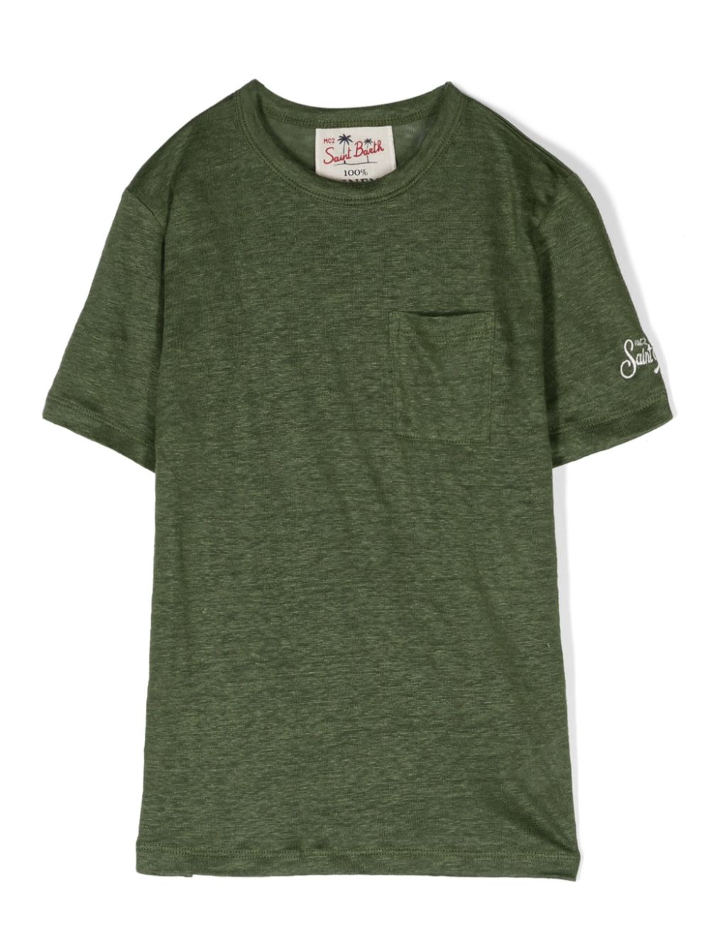 MC2 Saint Barth Kids Alex linen T-shirt - Grün von MC2 Saint Barth Kids