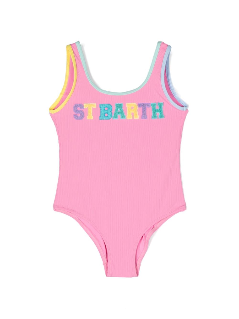 MC2 Saint Barth Kids Frottee-Badeanzug mit Logo - Rosa von MC2 Saint Barth Kids