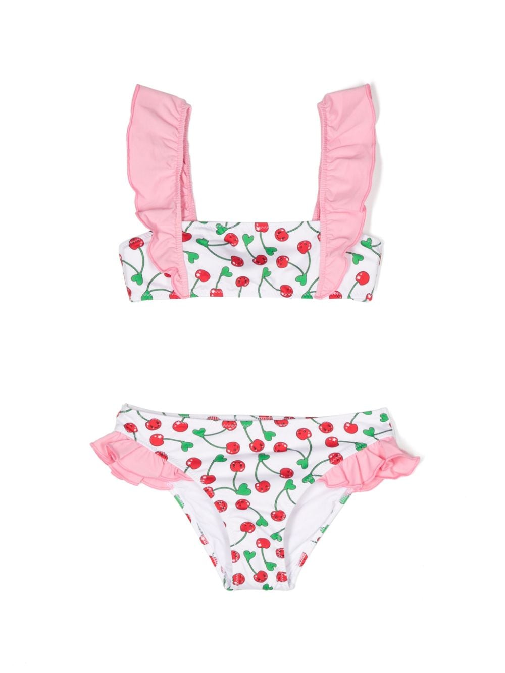 MC2 Saint Barth Kids Gerüschter Bikini mit Kirschen-Print - Weiß von MC2 Saint Barth Kids