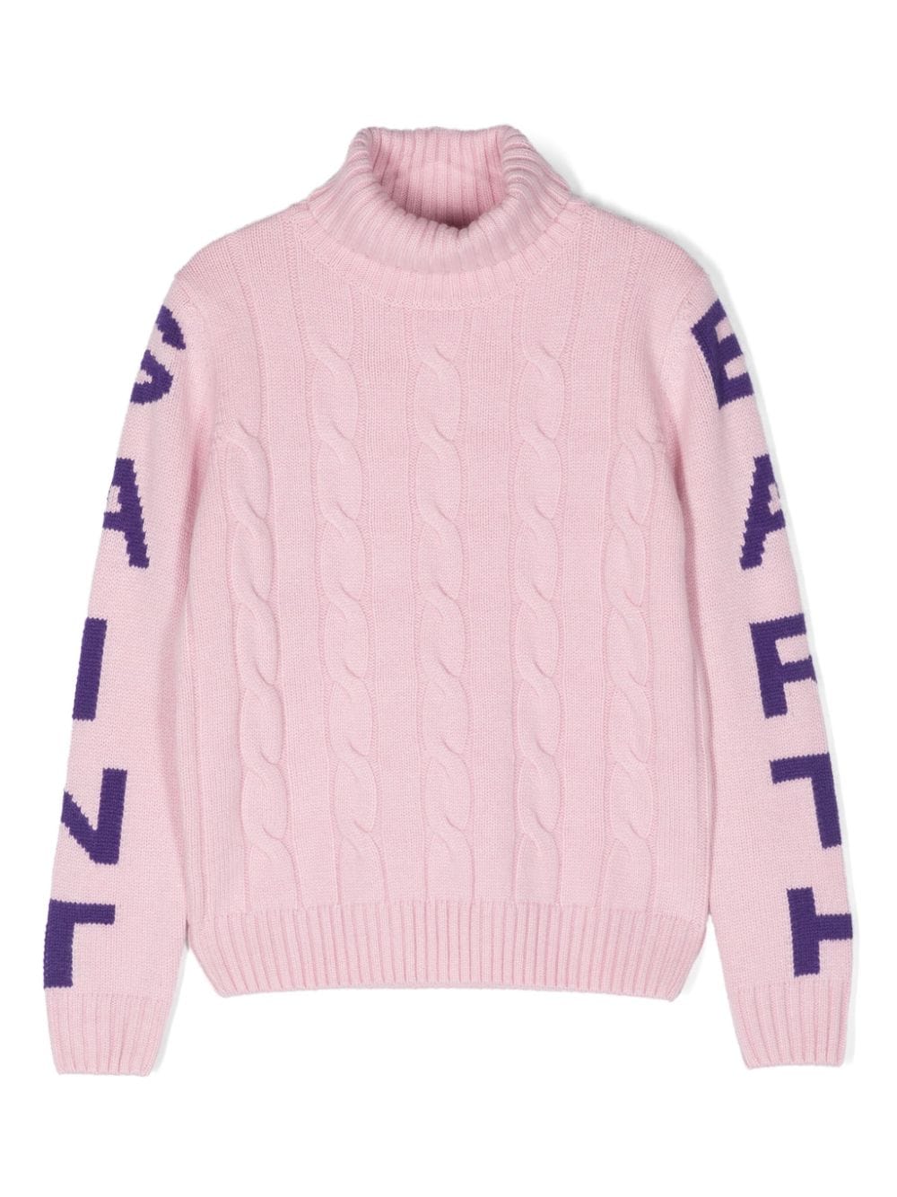 MC2 Saint Barth Kids Intarsien-Pullover mit Zopfmuster - Rosa von MC2 Saint Barth Kids