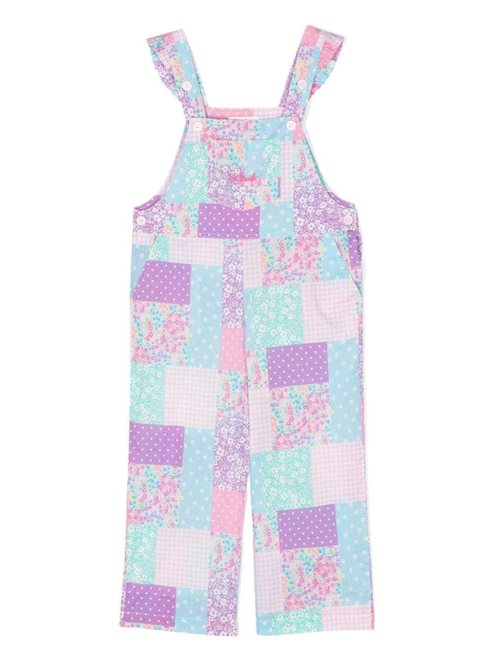 MC2 Saint Barth Kids Jumpsuit mit Patchwork-Muster - Violett von MC2 Saint Barth Kids