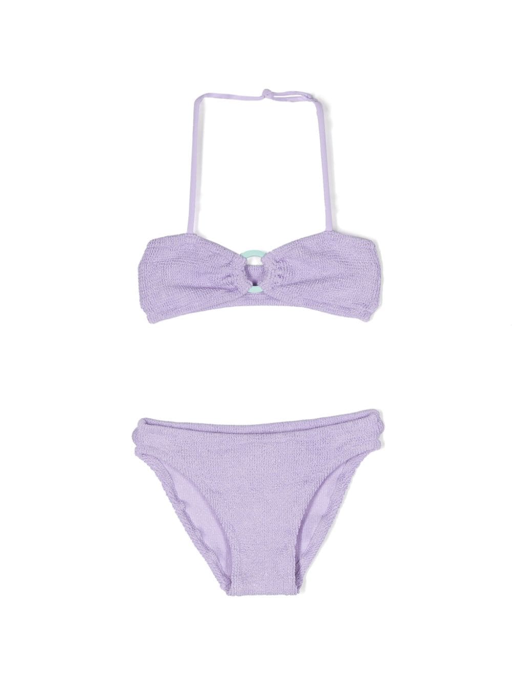 MC2 Saint Barth Kids Lurex-Bikini in Knitteroptik - Violett von MC2 Saint Barth Kids