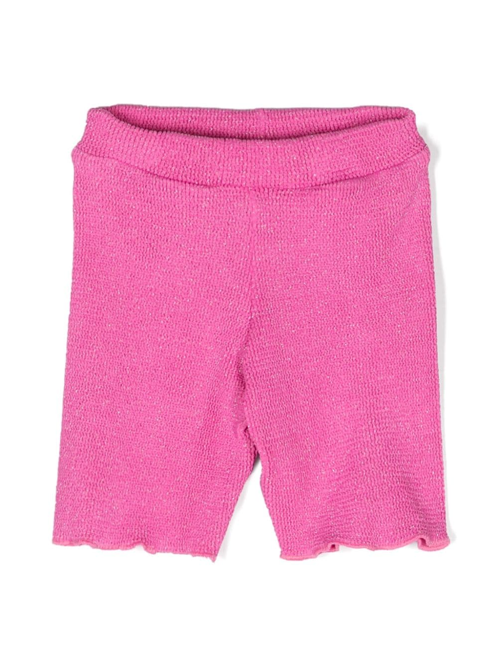 MC2 Saint Barth Kids Lurex-Radlerhose mit Knitteroptik - Rosa von MC2 Saint Barth Kids