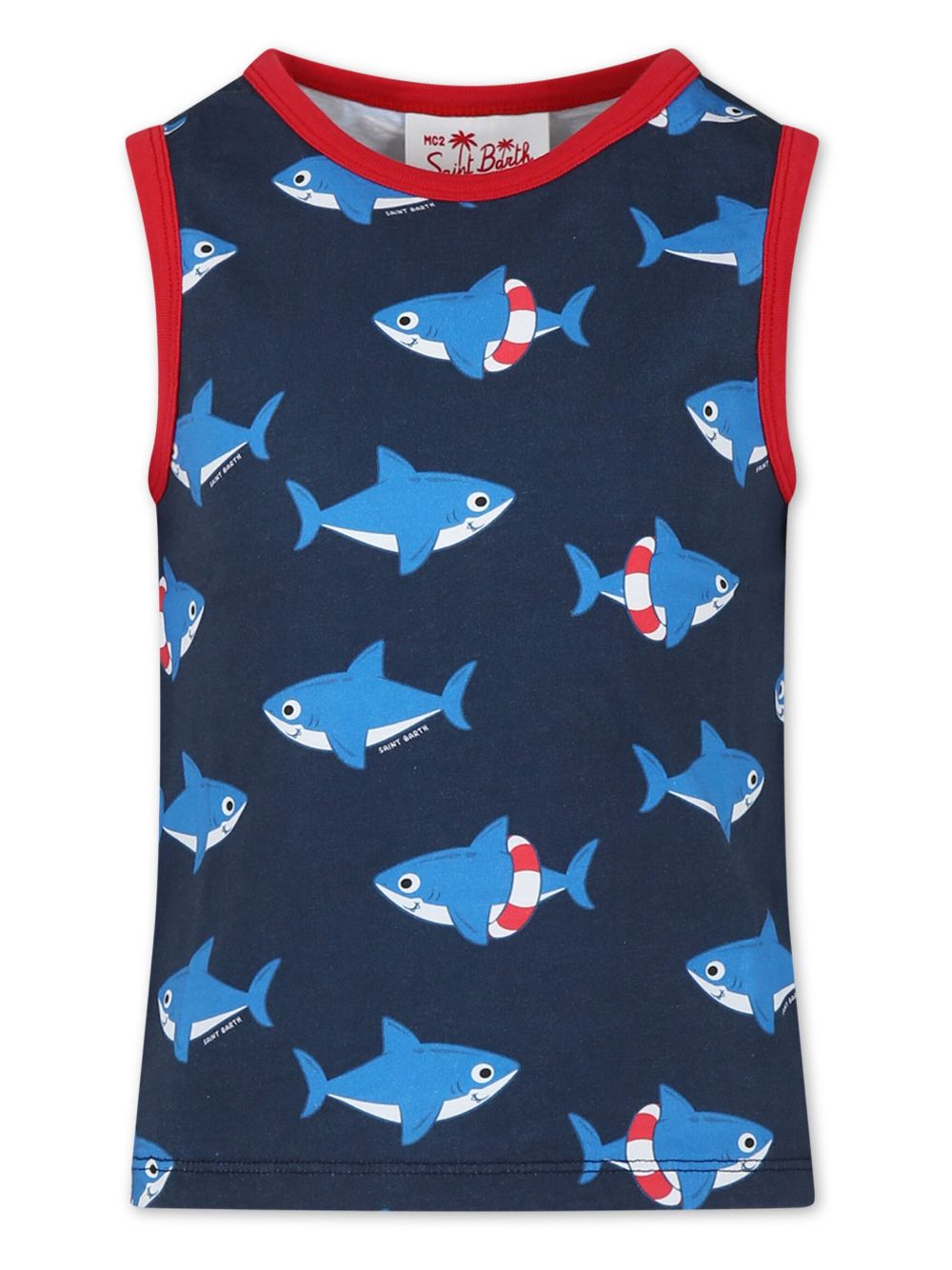 MC2 Saint Barth Kids Tanktop mit Hai-Print - Blau von MC2 Saint Barth Kids