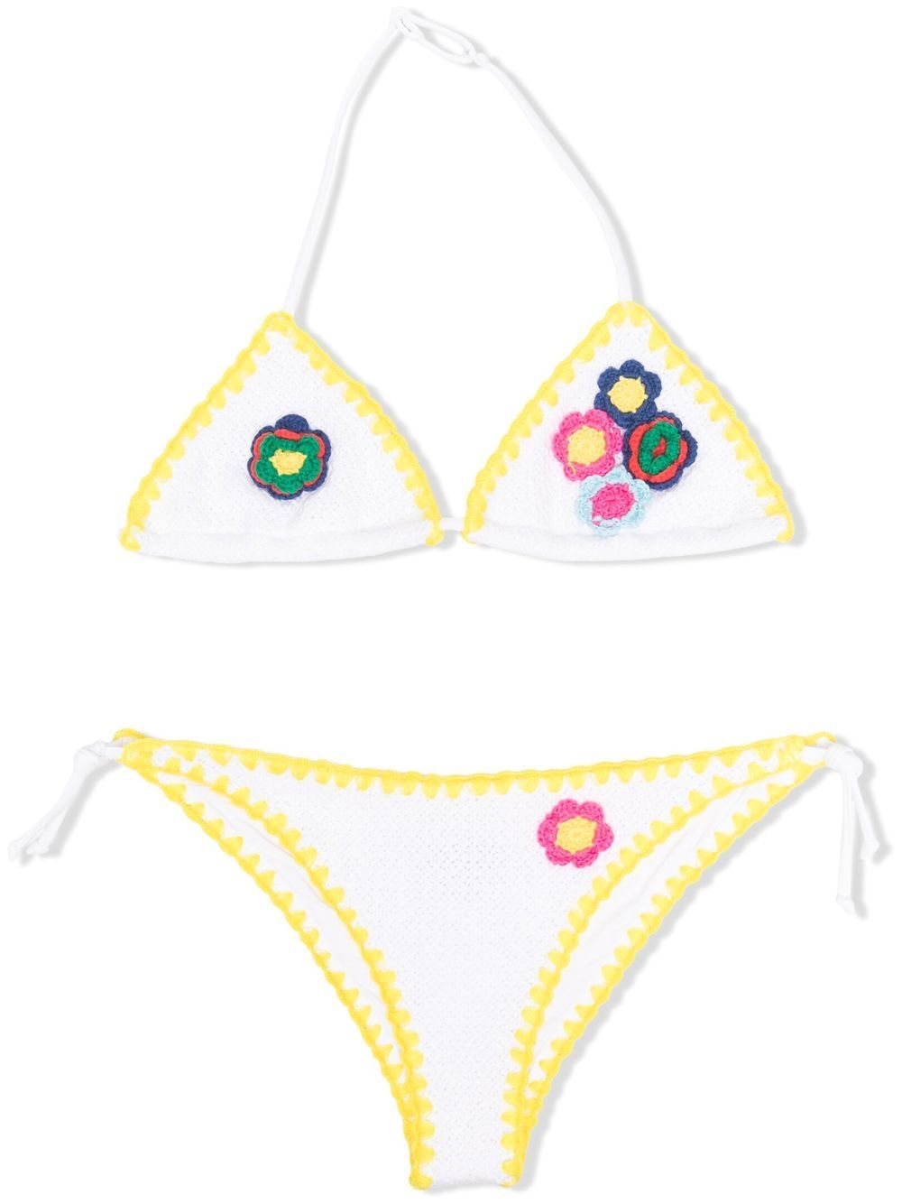 MC2 Saint Barth Kids TEEN Holly Bikini mit Blumenstickerei - Weiß von MC2 Saint Barth Kids