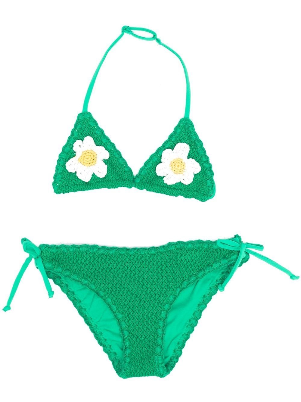 MC2 Saint Barth Kids Triangel-Bikini mit Blumen - Grün von MC2 Saint Barth Kids