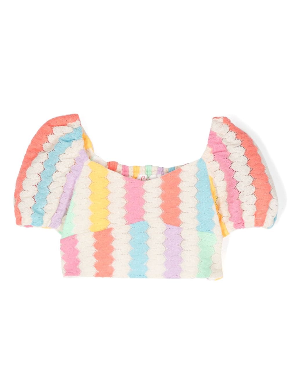 MC2 Saint Barth Kids colour-block cropped top - Nude von MC2 Saint Barth Kids