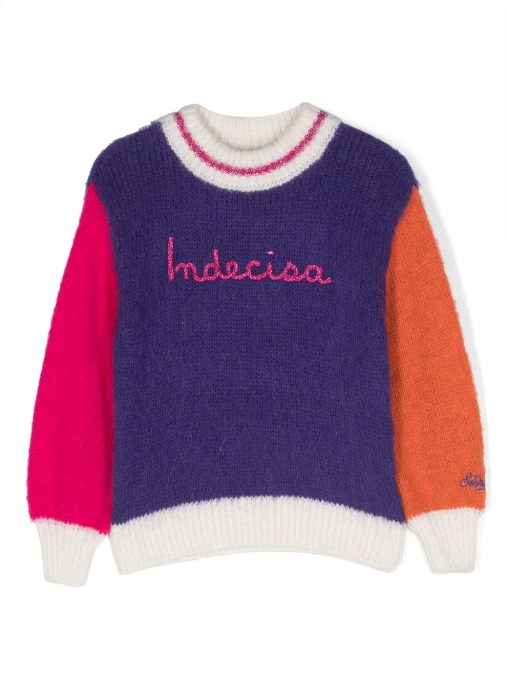 MC2 Saint Barth Kids Pullover in Colour-Block-Optik - Violett von MC2 Saint Barth Kids