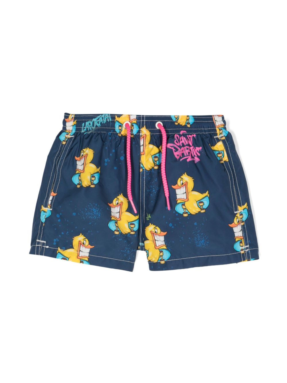 MC2 Saint Barth Kids x Crypto Puppets Ready to Smile Badeshorts - Blau von MC2 Saint Barth Kids