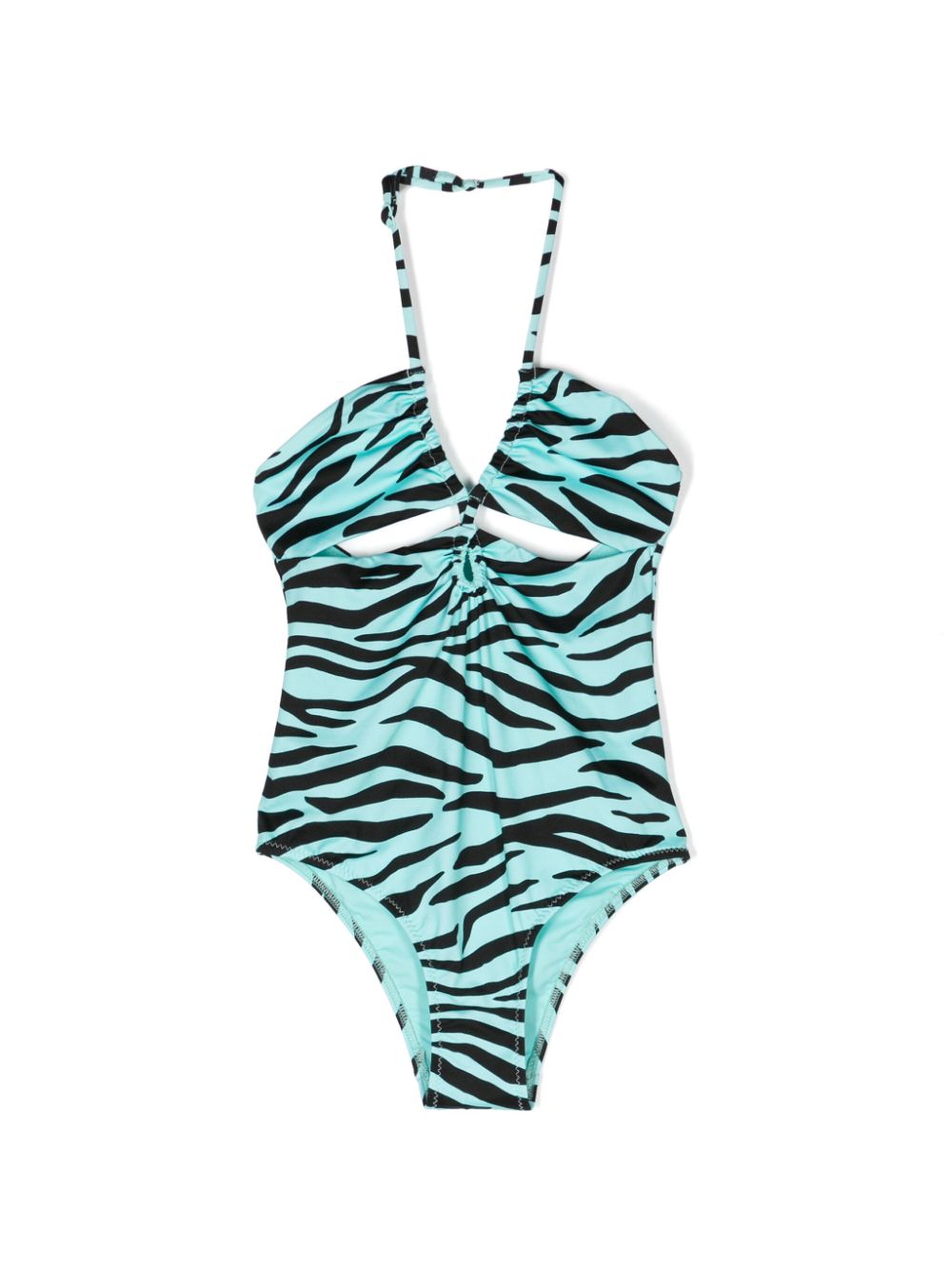 MC2 Saint Barth Kids zebra-print halterneck swimsuit - Grün von MC2 Saint Barth Kids