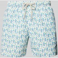 MC2 Saint Barth Badehose mit Allover-Motiv-Print Modell 'LIGHTING' in Weiss, Größe XXL von MC2 Saint Barth