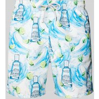 MC2 Saint Barth Badehose mit Allover-Muster Modell 'GUSTAVIA' in Weiss, Größe XL von MC2 Saint Barth