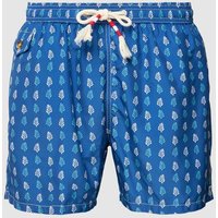 MC2 Saint Barth Badehose mit Allover-Muster Modell 'LIGHTING' in Marine, Größe XL von MC2 Saint Barth