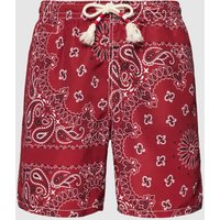 MC2 Saint Barth Badehose mit Allover-Print Modell 'CAPRESE' in Bordeaux, Größe XL von MC2 Saint Barth