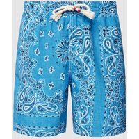 MC2 Saint Barth Badehose mit Allover-Print Modell 'CAPRESE' in Jeansblau, Größe XL von MC2 Saint Barth