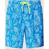 MC2 Saint Barth Badehose mit Allover-Print Modell 'LIGHTING' in Blau, Größe L von MC2 Saint Barth