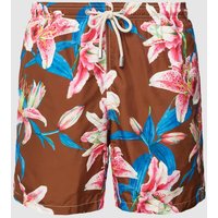 MC2 Saint Barth Badehose mit floralem Allover-Print Modell 'LIGHTING' in Bordeaux, Größe XXXL von MC2 Saint Barth