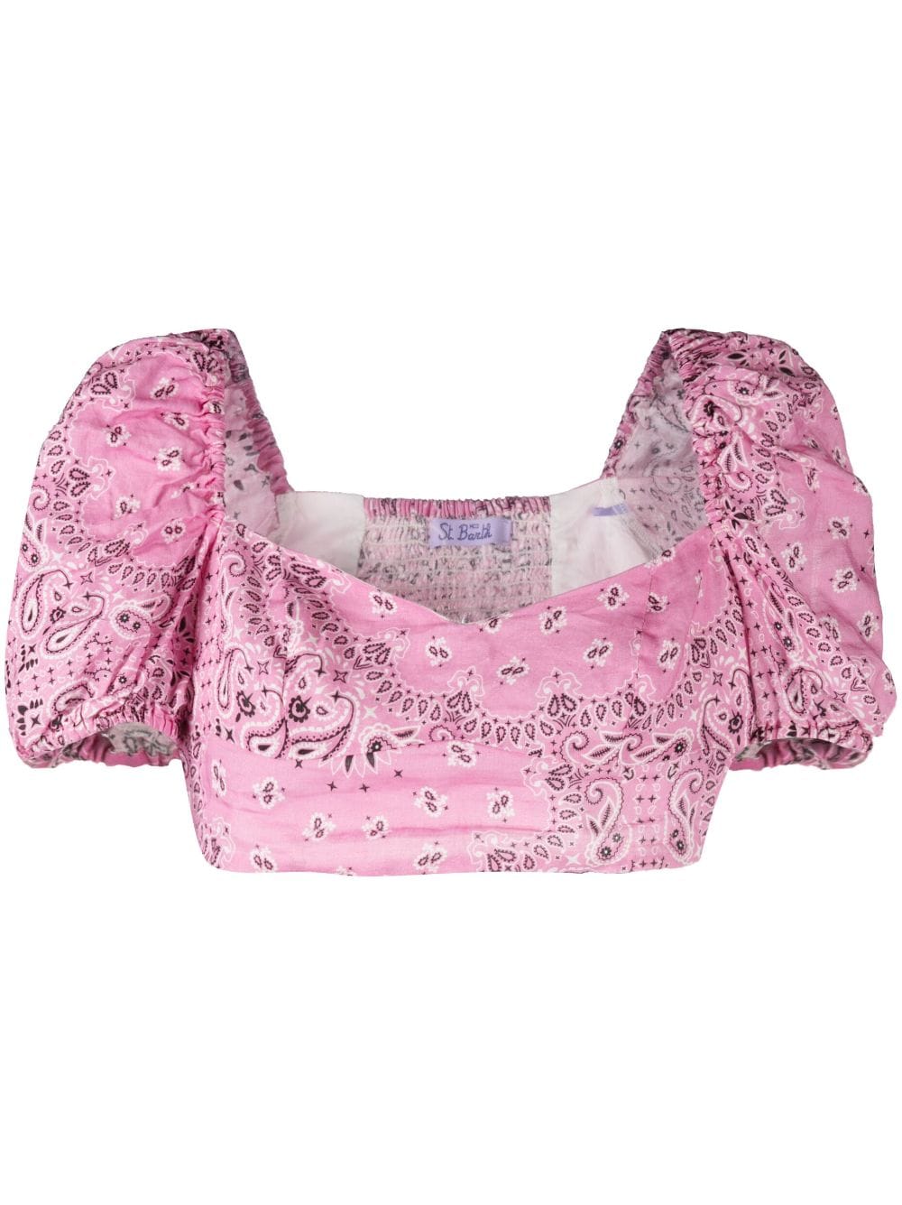 MC2 Saint Barth Cropped-Top mit grafischem Print - Rosa von MC2 Saint Barth