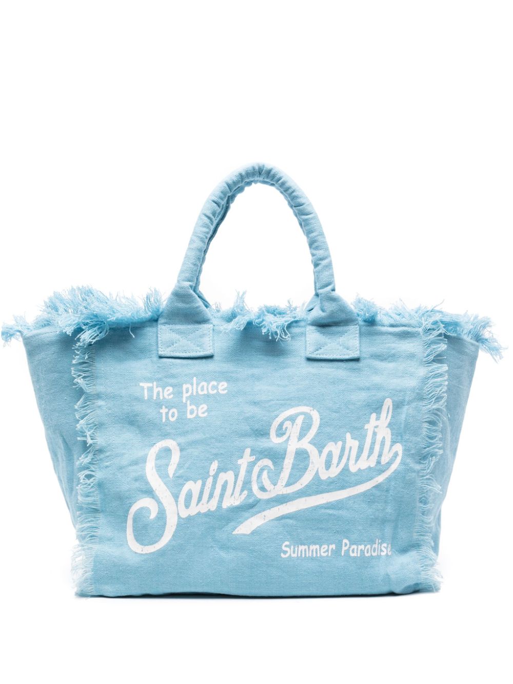 MC2 Saint Barth Große Vanity Handtasche aus Leinen - Blau von MC2 Saint Barth