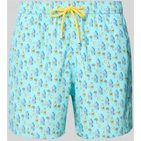 MC2 Saint Barth Regular Fit Badehose mit Label-Patch in Mint, Größe L von MC2 Saint Barth