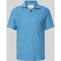 MC2 Saint Barth Slim Fit Poloshirt mit V-Ausschnitt Modell 'JEREMY - TERRY' in Rauchblau, Größe M von MC2 Saint Barth