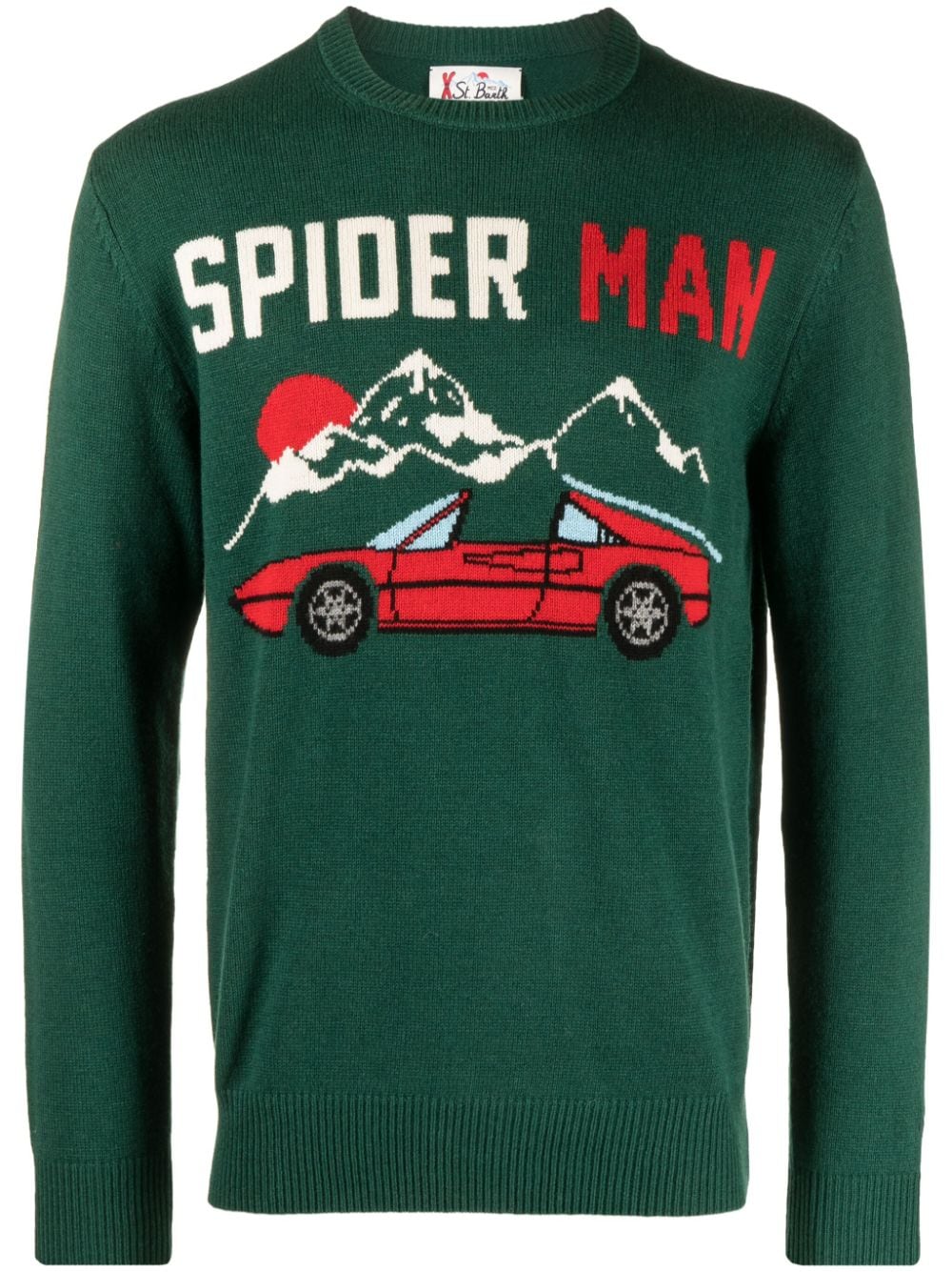 MC2 Saint Barth Spider Man Intarsien-Pullover - Grün von MC2 Saint Barth