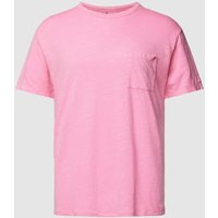 MC2 Saint Barth T-Shirt aus Leinen mit Brusttasche Modell 'ECSTASEA' in Neon Pink, Größe L von MC2 Saint Barth