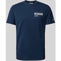 MC2 Saint Barth T-Shirt mit Statement-Print Modell 'MYKONOS LINE 61' in Marine, Größe M von MC2 Saint Barth