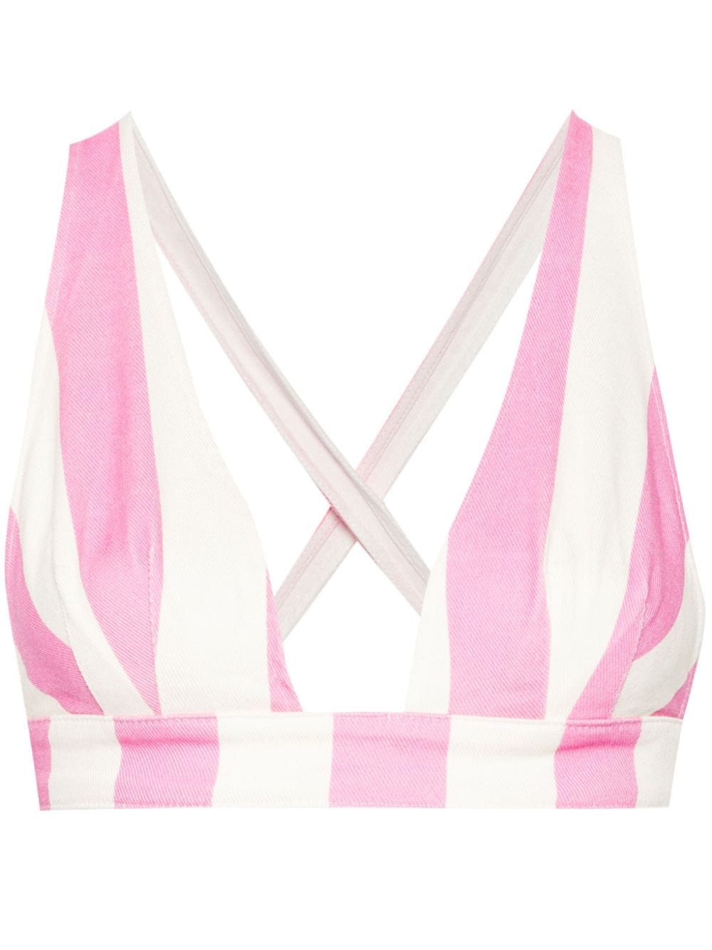 MC2 Saint Barth striped denim bralette top - Rosa von MC2 Saint Barth