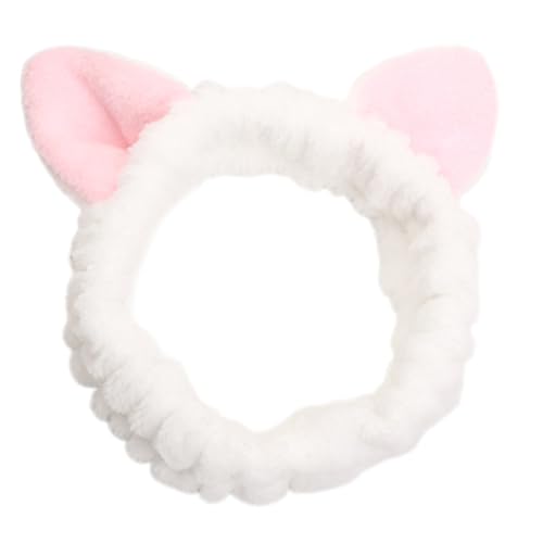 3D Katzen Ohrhaarband Plüsch Gesicht Wäsche Haarbandmusikfestival Kopfbedeckung Frauen Make Up Stirnband Für Tägliche Gebrauch Hauthämmere von MCAOAL