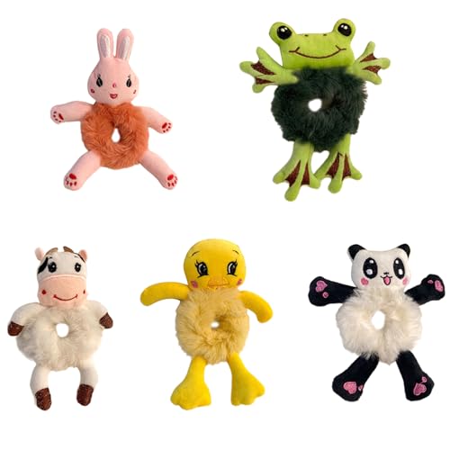 5 Stücke Tierplüschhaarelastik Hairtie Für Schulleben Und Partys Bequeme Und Hohe Elastizitätsbänder von MCAOAL