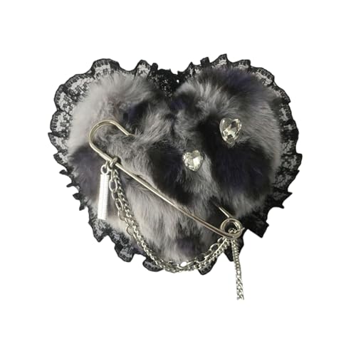 Brosche Herz Haarclip Mit Pin Frauen Kid Haargrips Kopfschmuck Barrettes Haarnadeln Pelzige Haarnadel von MCAOAL
