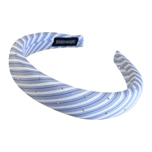 Casual Hair Band Blau Gestreiftes Muster Schwamm Gepolstert Kopfstück Fashion Heand Hair Accessoires Für Erwachsene Teenager Casual Hair Band Blau Gestreiftes Muster Schwamm Gepolstert Kopfstück Fashion Heand Hair Accessoires Für Erwachsene Teenager von MCAOAL