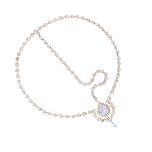 Elegante Funkelnde Stirnstropfen Stirnband Strasshaarkette Charme Augenbrauen Kopfketten Hochzeitszeremonie Haarverzierung von MCAOAL