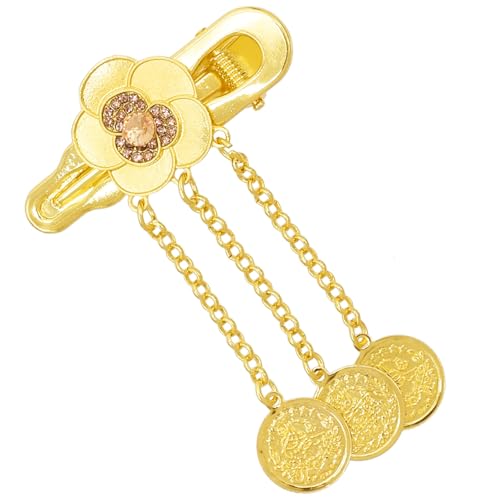 Legierung Goldmünze Quasten Haarclip Schimmernde Farbe Entenbill Clip Für Trendige Frauen Und Mädchen Styles Kopfbedeckung von MCAOAL