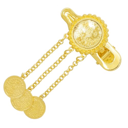 Legierung Goldmünze Quasten Haarclip Schimmernde Farbe Entenbill Clip Für Trendige Frauen Und Mädchen Styles Kopfbedeckung von MCAOAL