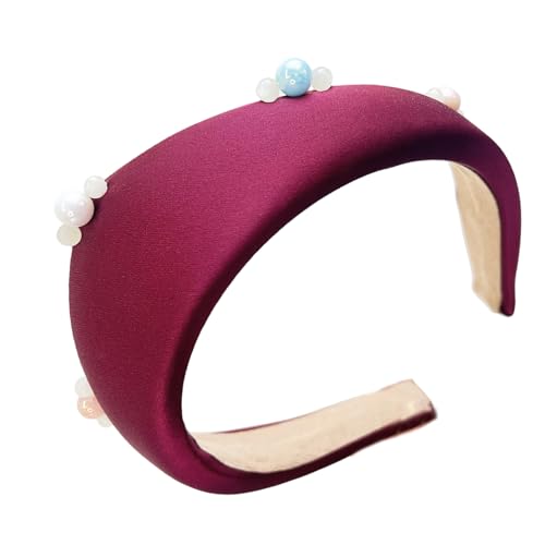 Sätte Stoff Stirnbänder Breite Haarhoop Mit Künstlichen Perlen Dekore Kronen Design Für Frauen Modische Haarzubehör von MCAOAL