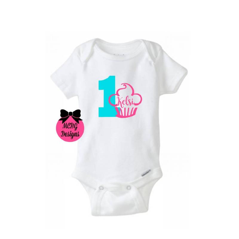Cupcake Geburtstag Shirtersten Outfitalle Größenbaby Mädchen Outfitcupcake Geburtstagspartykinder-Party von MCBGDesigns