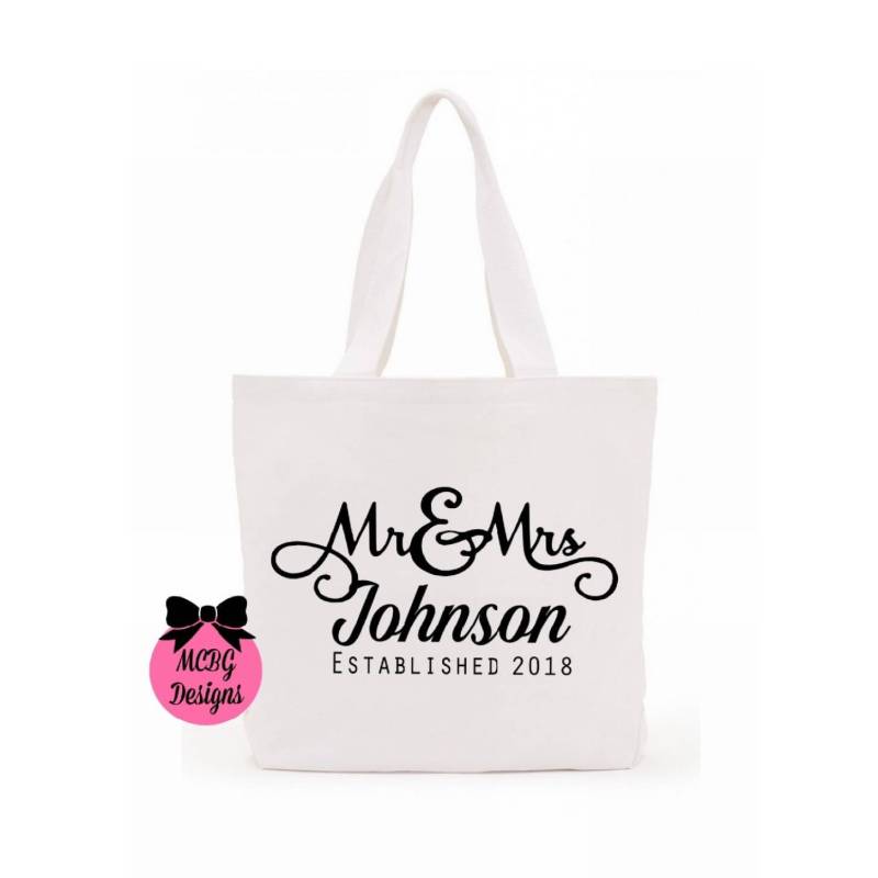 Hochzeitsgeschenkeherr Und Frau Etablierte Einkaufstaschehochzeitsgeschenkebraut Dusche Geschenkhoneymoon Taschen von MCBGDesigns