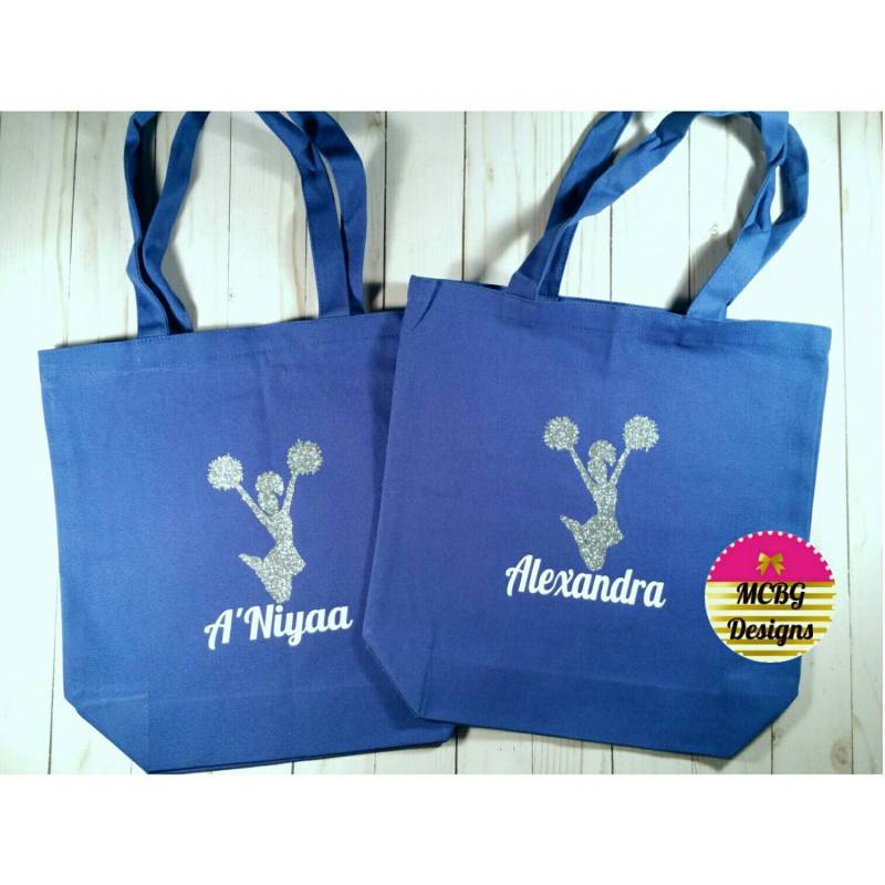 Jubeltaschenjubeltaschencheerleadernjubelzubehörpersonalisierte Taschensporttaschenglitzer-Einkaufstaschen von MCBGDesigns