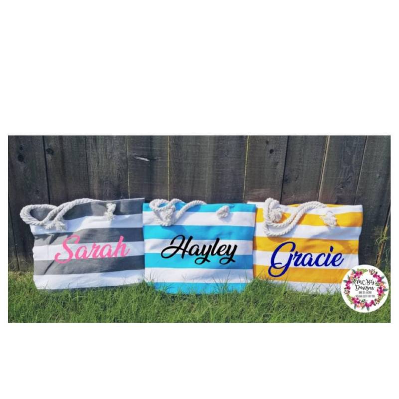 Personalisierte Geschenke Strandtaschen Handgepäck Strandaccessoires Brautgeschenke Hochzeitsgeschenke Kreuzfahrtzubehör Abschlussfeier von MCBGDesigns