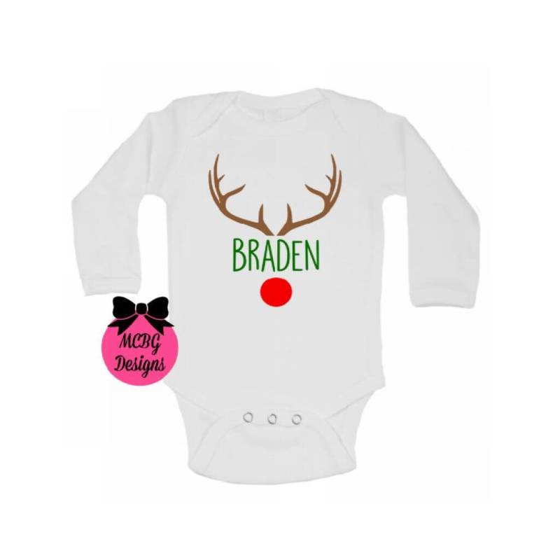Rentier Weihnachts Outfitweihnachten Baby Bodyweihnachten Kleinkind Shirtsalle Größenbaby's First Christmasweihnachts von MCBGDesigns