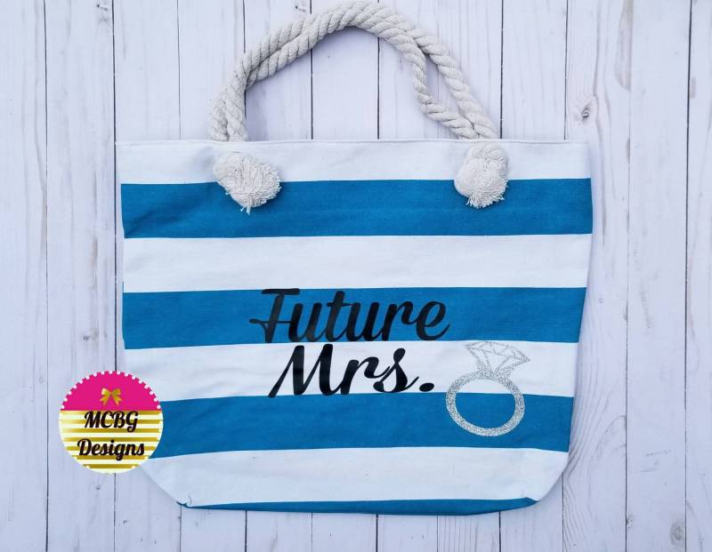 Zukünftige Mrs. Verlobung Ring Strandtaschehochzeitsgeschenkemr. Und Mrs.strandtaschesommerhochzeitjubiläumsgeschenkebrautgeschenkflitterwochen von MCBGDesigns
