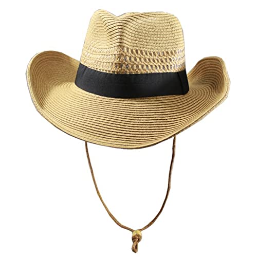 SYT-MD Strohhut Damen, Männer Große Größe Panamahüte Großer Kopf Faltbare Cowboy Fedora Mütze Plus Größe Strohhut 58 cm 60 cm 62 cm (Color : Khaki, Size : 62cm) von MCHDMI