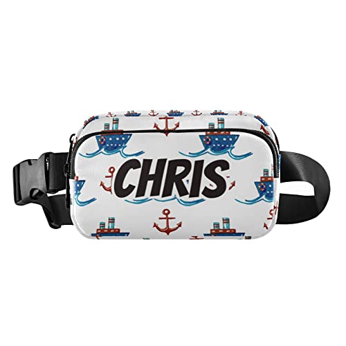 Anchor Custom Fanny Pack for Women Men Personalized Crossbody Belt Bag Fashion Waist Packs Purse, 09#, Large von MCHIVER