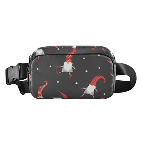 Gürteltasche mit Weihnachtswichteln, roter Hut für Damen und Herren, Crossbody-Gürteltasche, modische Hüfttasche, Geldbörse mit verstellbarem Riemen, Reise-Brusttasche für Teenager, Mädchen, Jungen, von MCHIVER