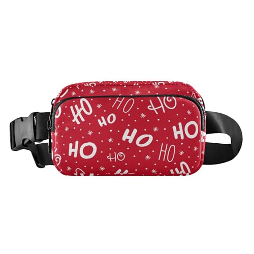 Hohoho Bauchtasche mit weihnachtlichen Schneeflocken, für Damen und Herren, Crossbody-Gürteltasche, modische Hüfttasche, Geldbörse mit verstellbarem Riemen, Dupes für Laufen, Wandern, Radfahren, von MCHIVER