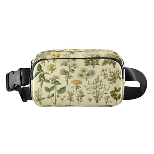 MCHIVER Gürteltasche mit Blumenmotiv für Damen und Herren, modische Gürteltasche, mit verstellbarem Riemen, Reise-Brusttasche für Workout, Reisen, Outdoor, Mehrfarbig, Large von MCHIVER