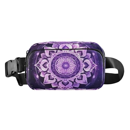 MCHIVER Gürteltasche mit indischem Blumen-Mandala-Boho-Stil für Damen und Herren, modische Gürteltasche mit verstellbarem Riemen, Bauchtasche für Teenager, Mädchen, Jungen, Mehrfarbig, Large von MCHIVER