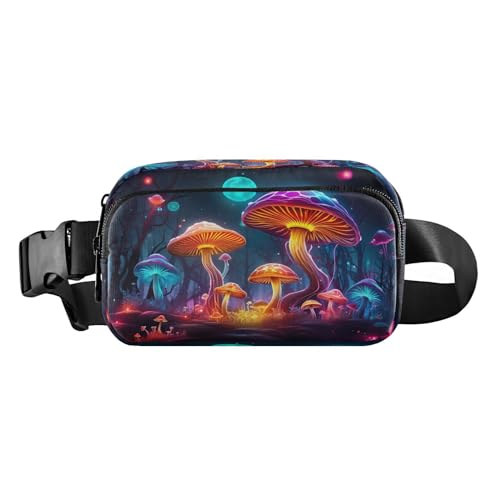 MCHIVER Neon-Pilz-Fanny-Tasche für Damen und Herren, Crossbody-Gürteltasche, modische Hüfttasche mit verstellbarem Riemen, Hüfttasche zum Laufen, Wandern, Radfahren, Mehrfarbig, Large von MCHIVER